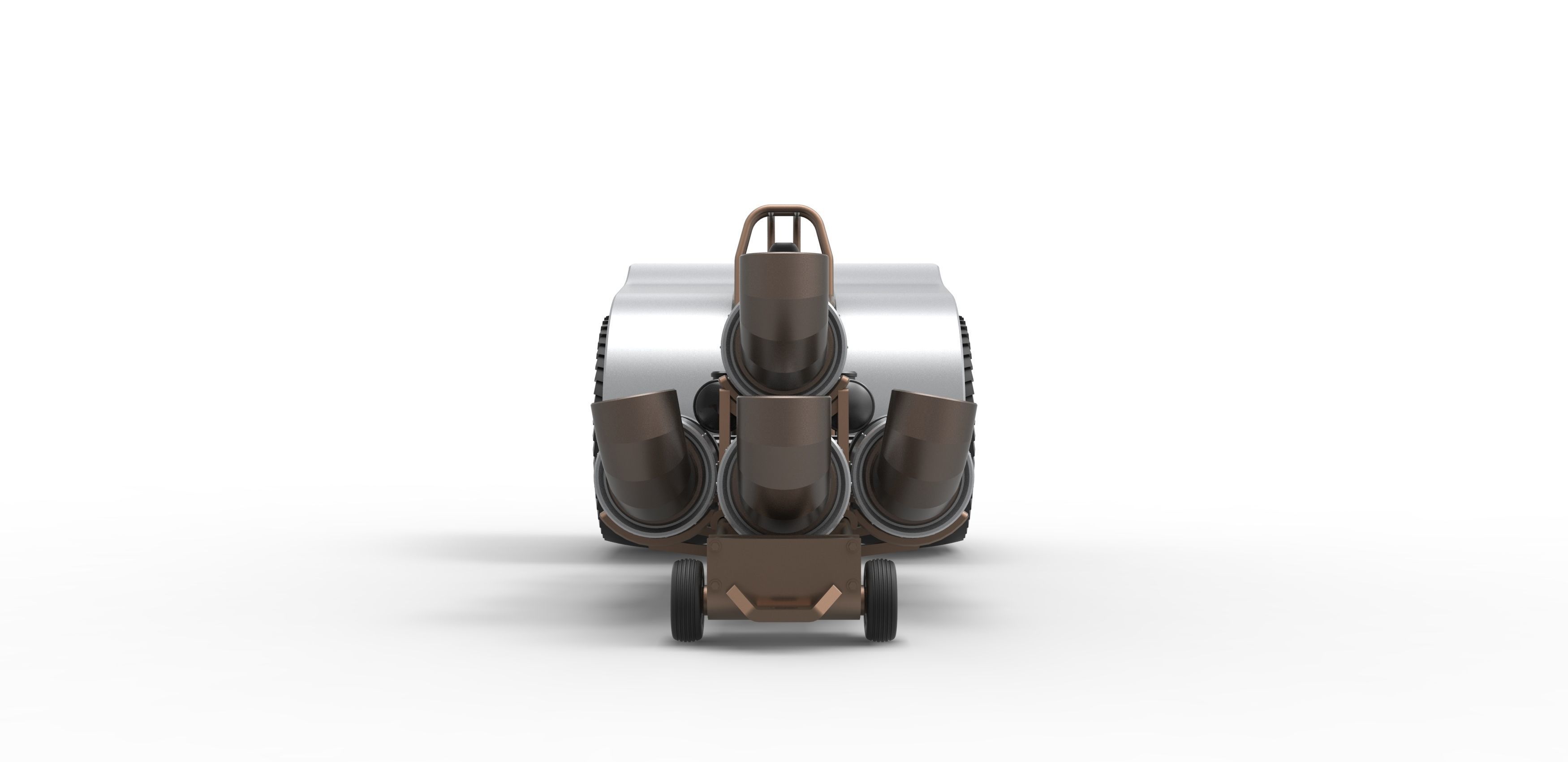 Pulling tractor with 4 jet engines V2 Scale 1 to 25 3D print model_6