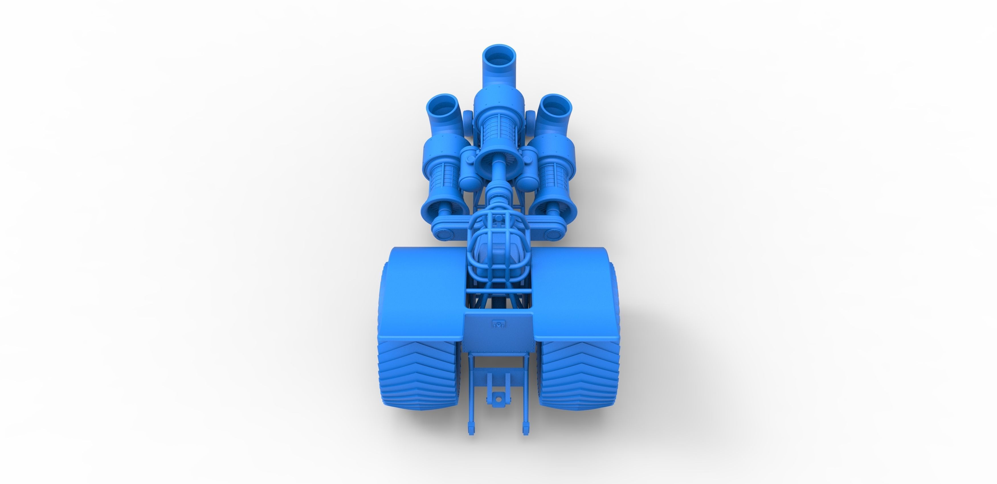 Pulling tractor with 4 jet engines V2 Scale 1 to 25 3D print model_25