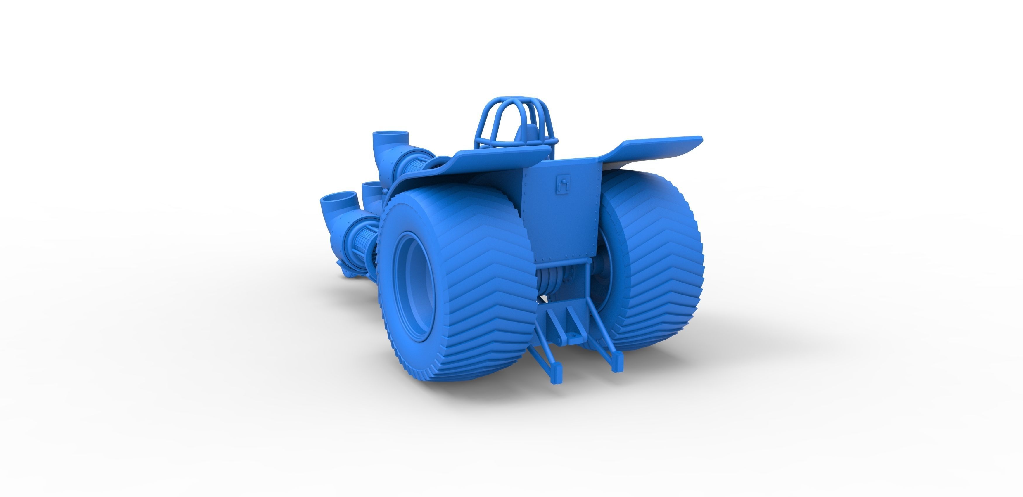 Pulling tractor with 4 jet engines V2 Scale 1 to 25 3D print model_24