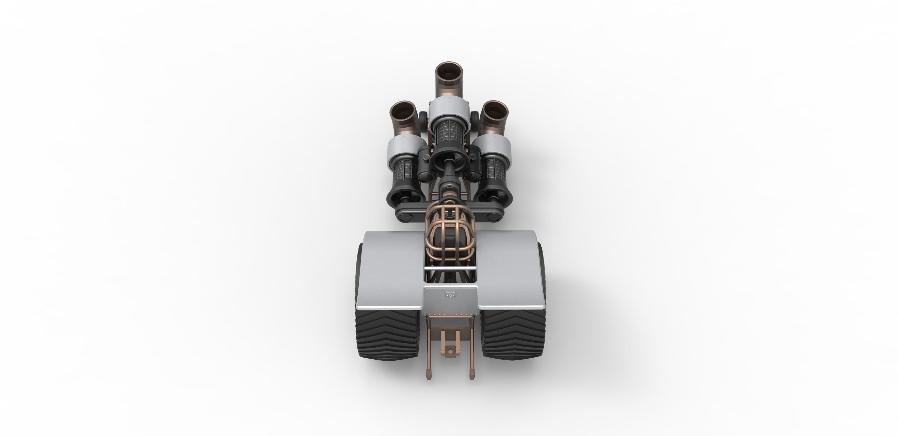 Pulling tractor with 4 jet engines V2 Scale 1 to 25 3D print model_12