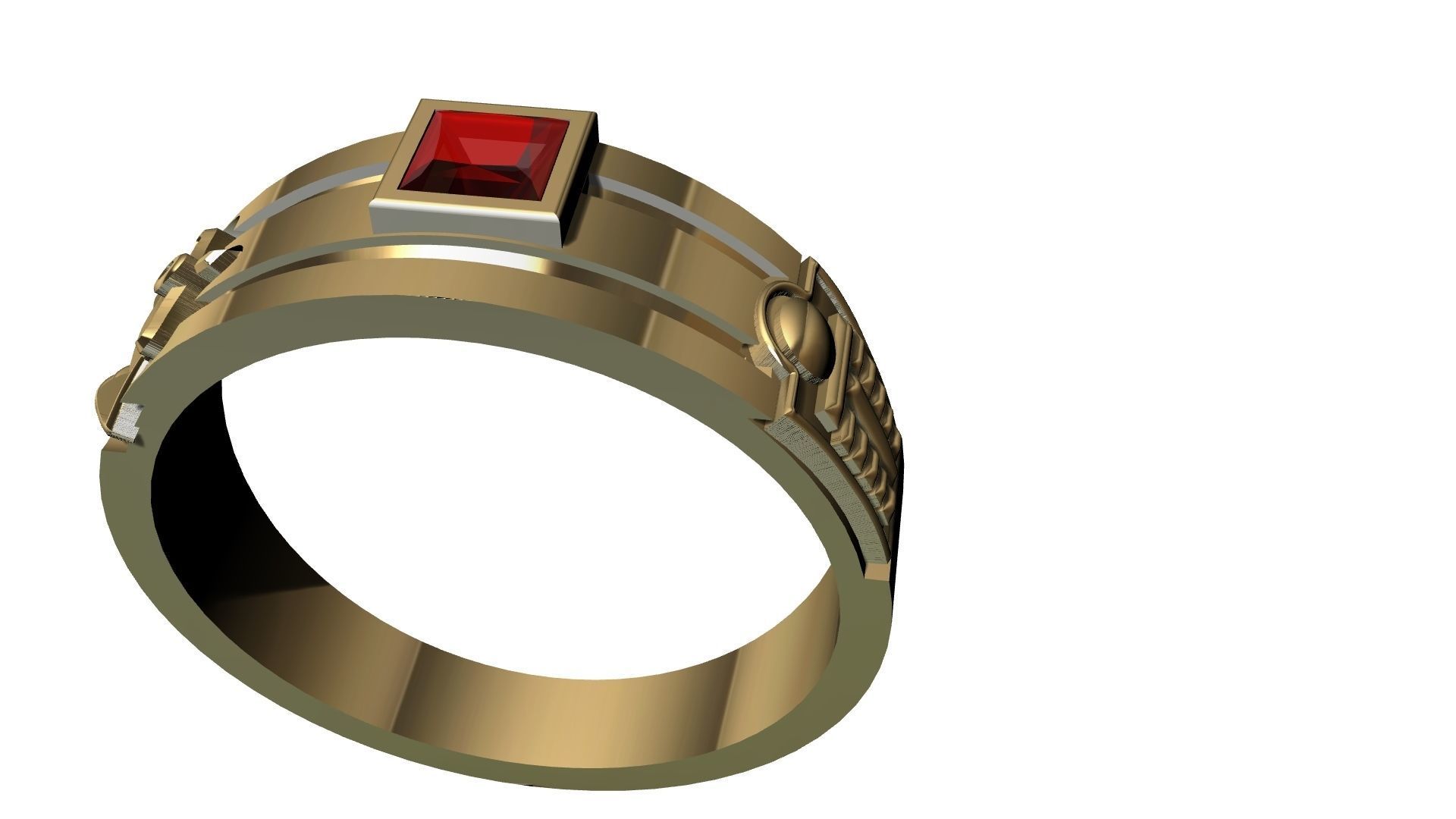 Lawyer Ring With Ruby 3D print model_11