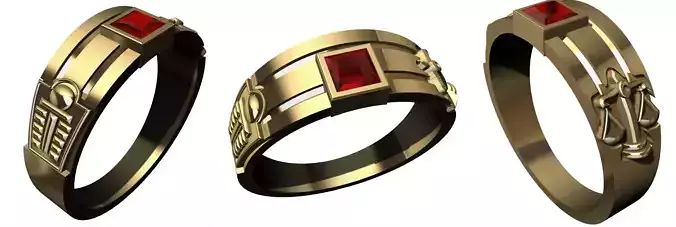 Lawyer Ring With Ruby 3D print model