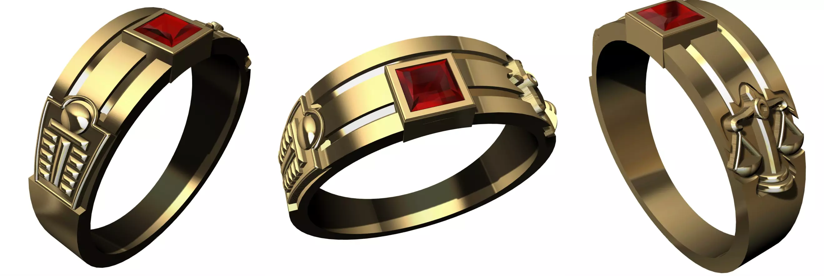Lawyer Ring With Ruby 3D print model_0