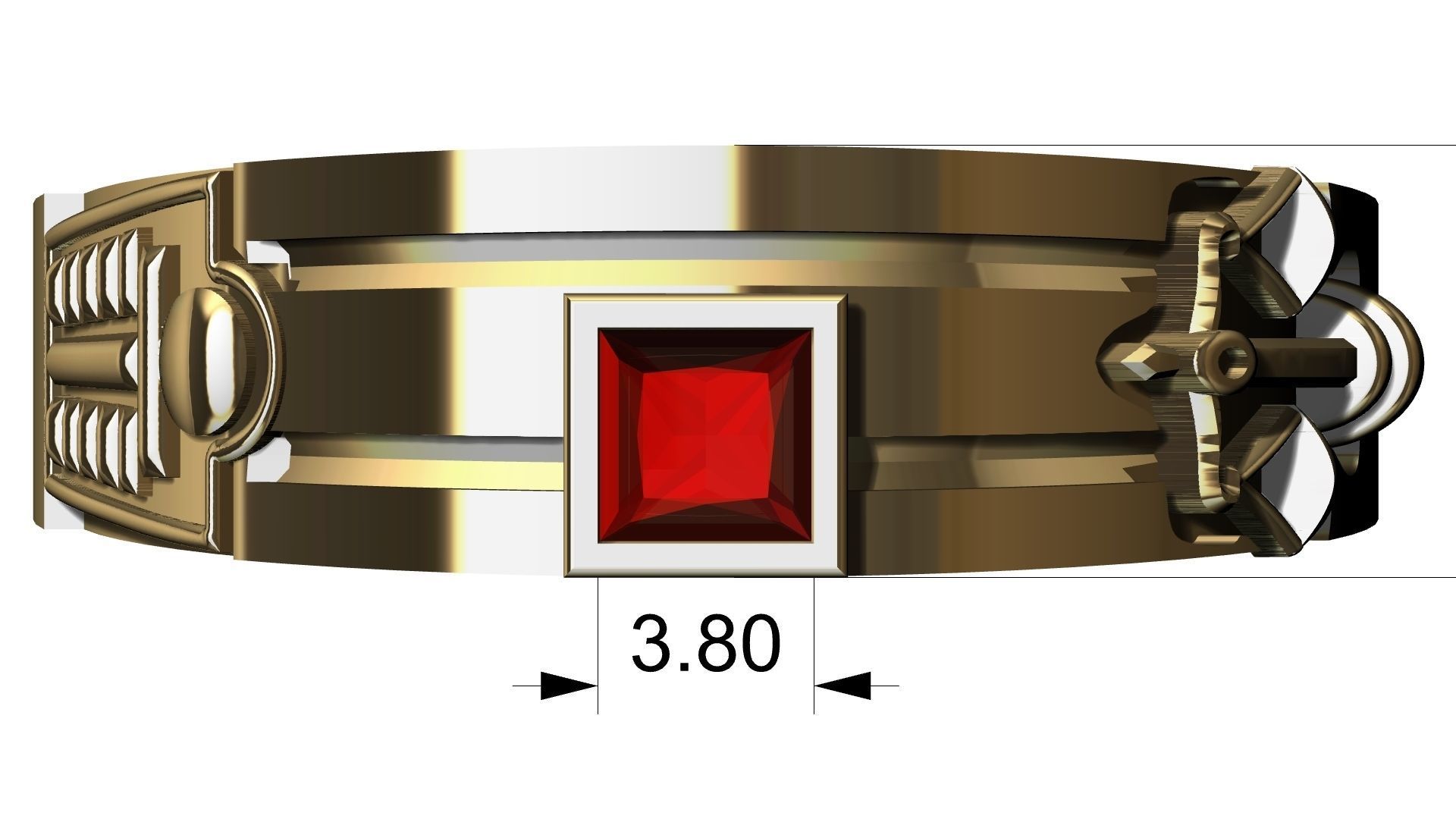 Lawyer Ring With Ruby 3D print model_5