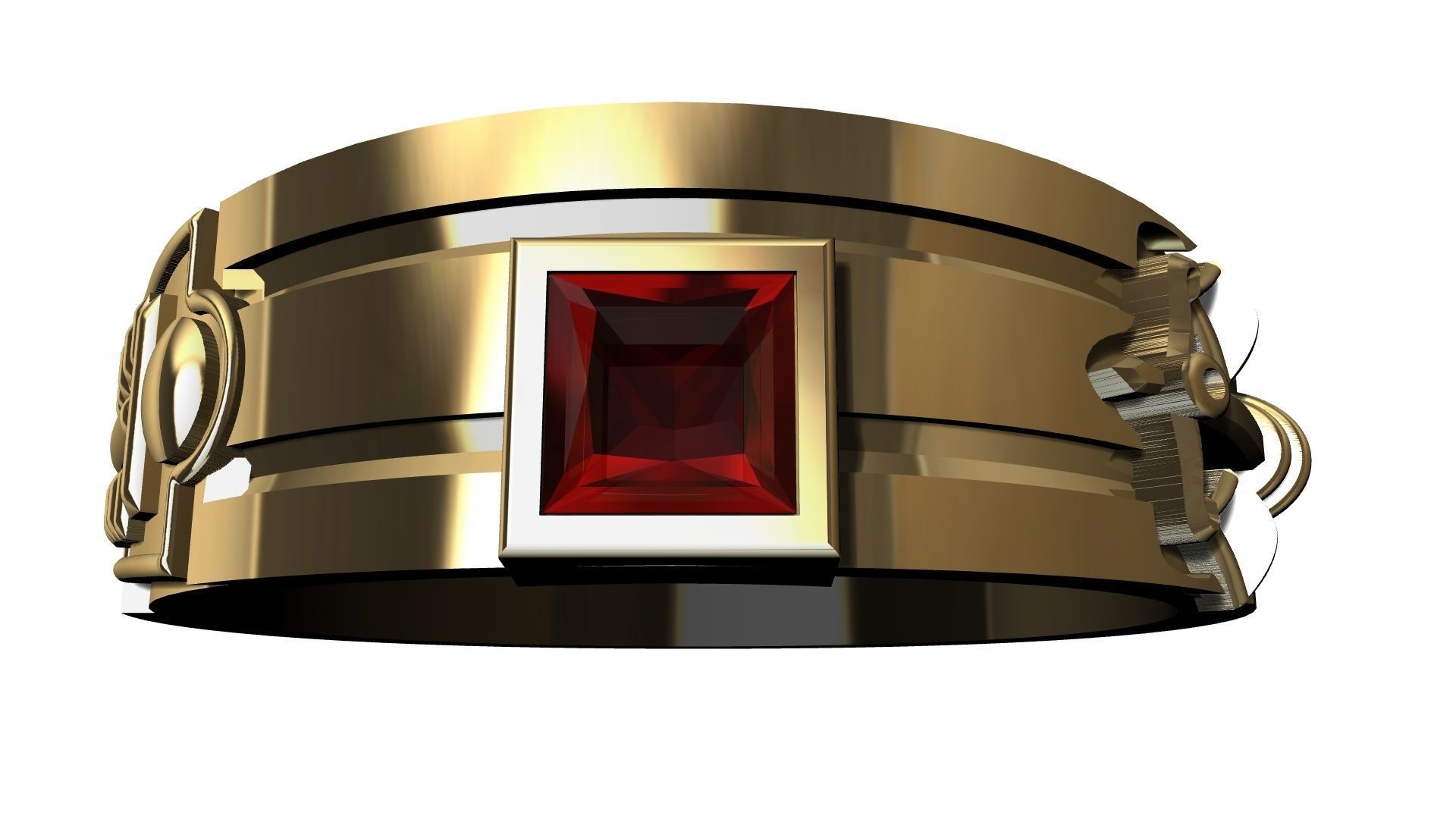 Lawyer Ring With Ruby 3D print model_4