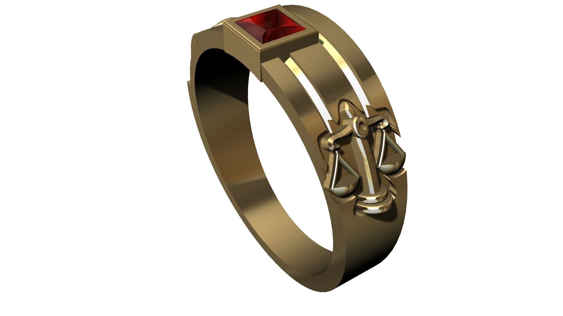 Lawyer Ring With Ruby 3D print model_15