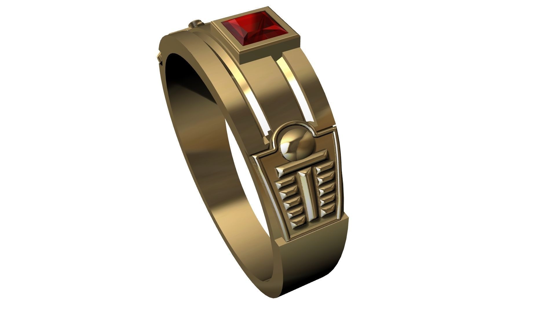 Lawyer Ring With Ruby 3D print model_10