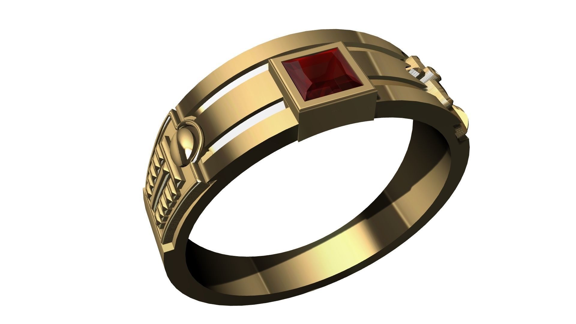 Lawyer Ring With Ruby 3D print model_7