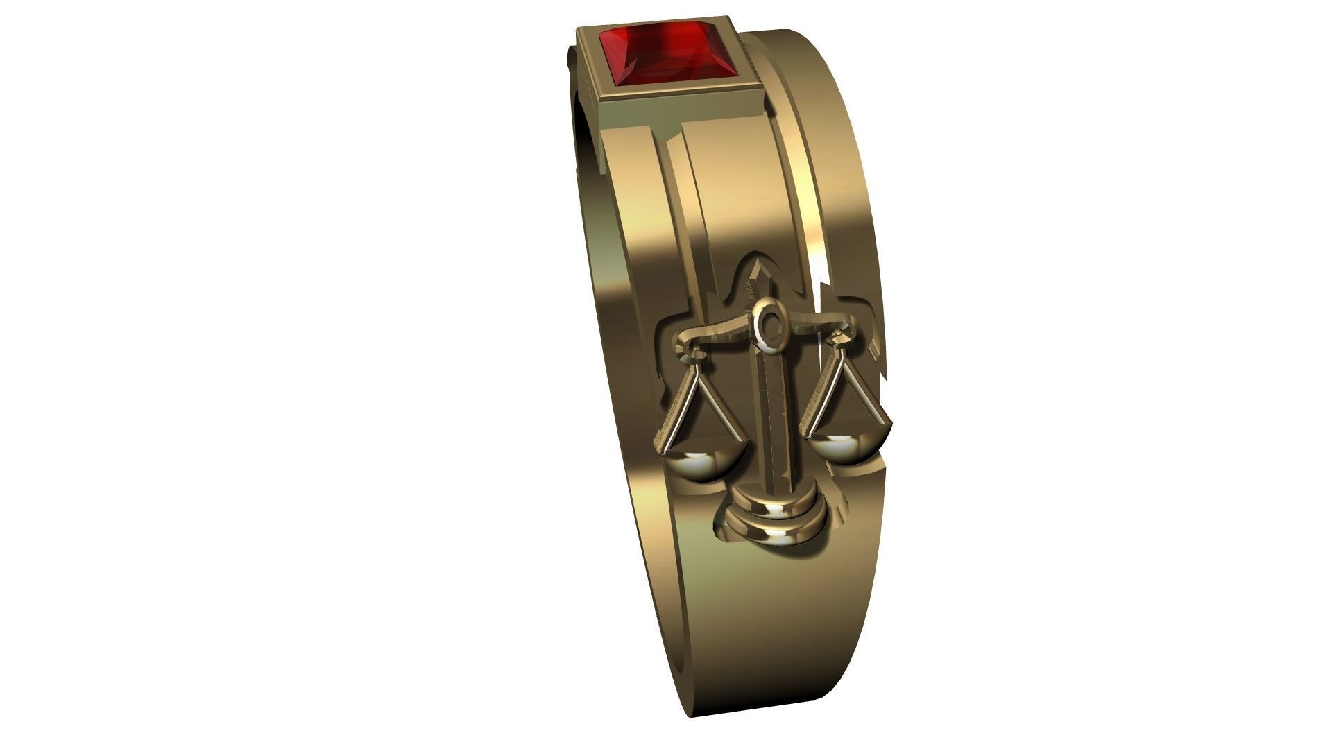 Lawyer Ring With Ruby 3D print model_14