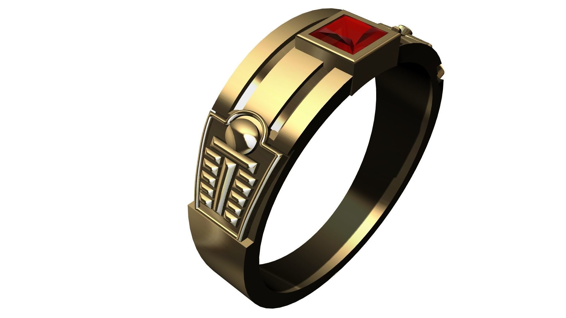 Lawyer Ring With Ruby 3D print model_2