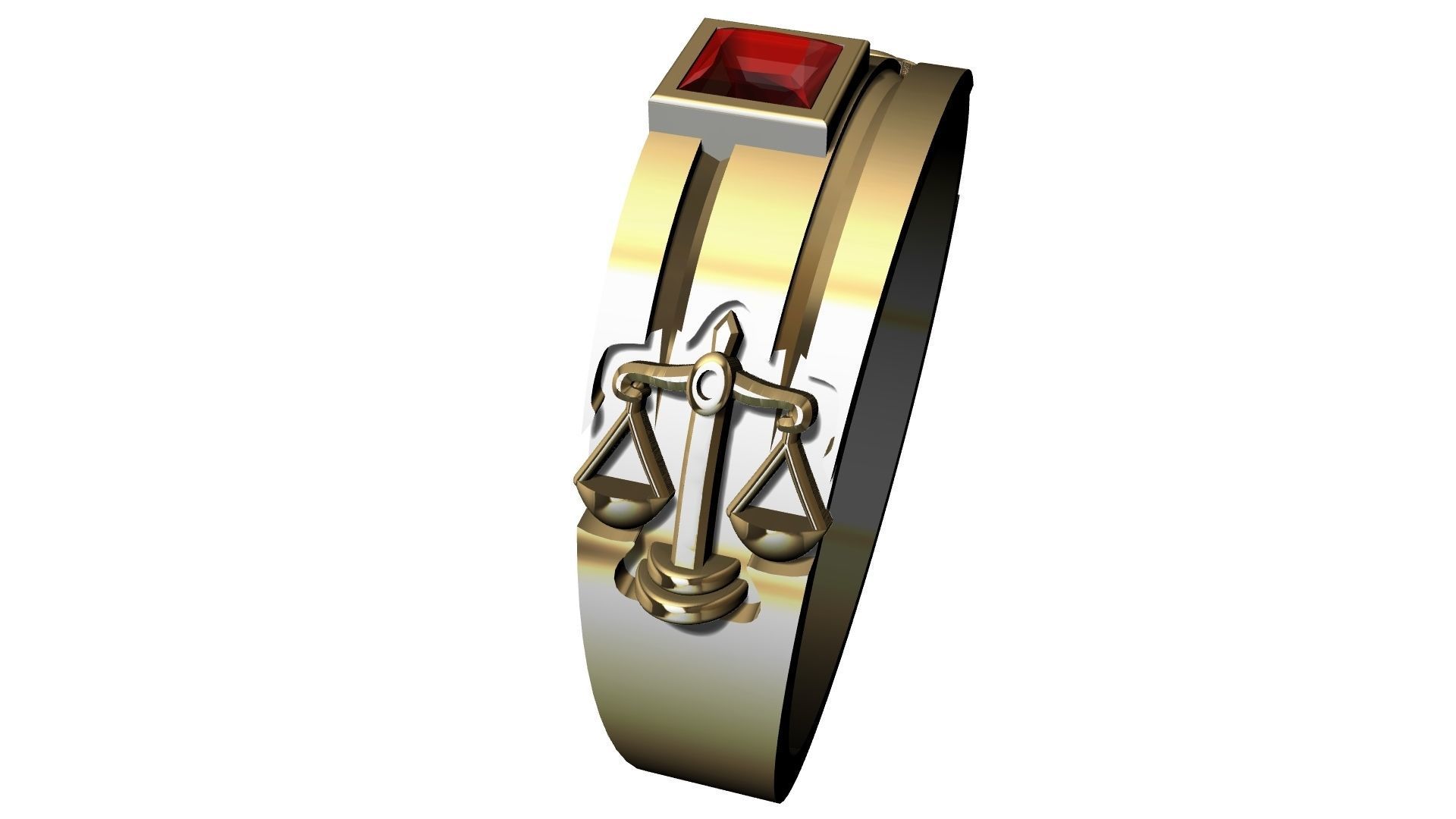 Lawyer Ring With Ruby 3D print model_13