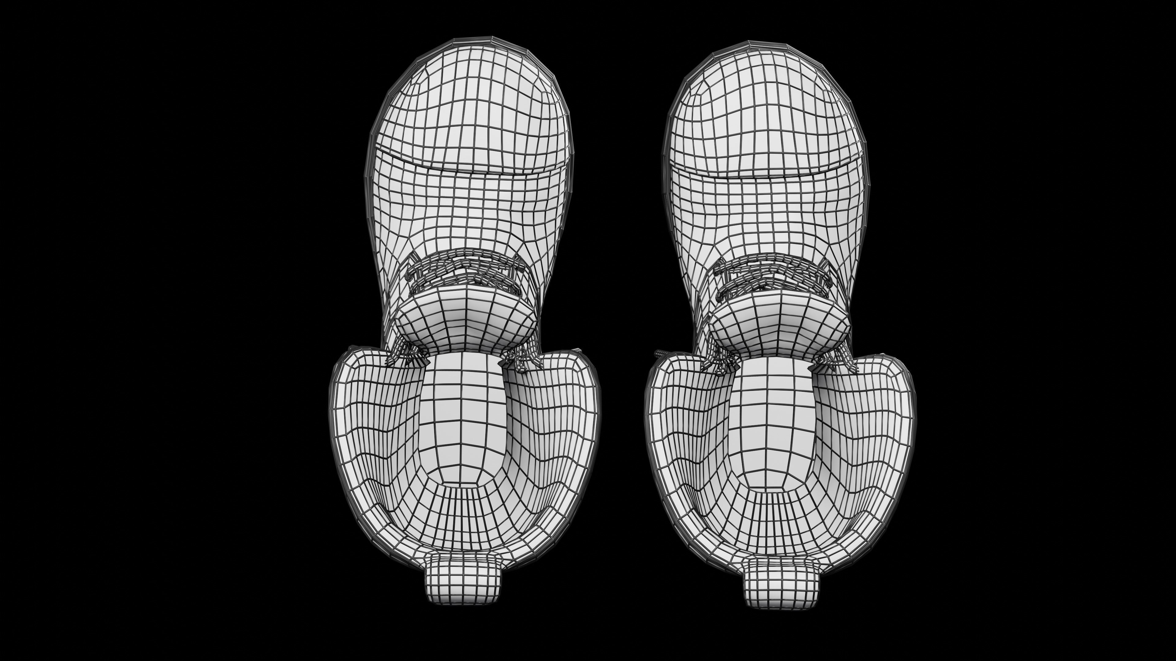 Old work boots Low-poly 3D model_12