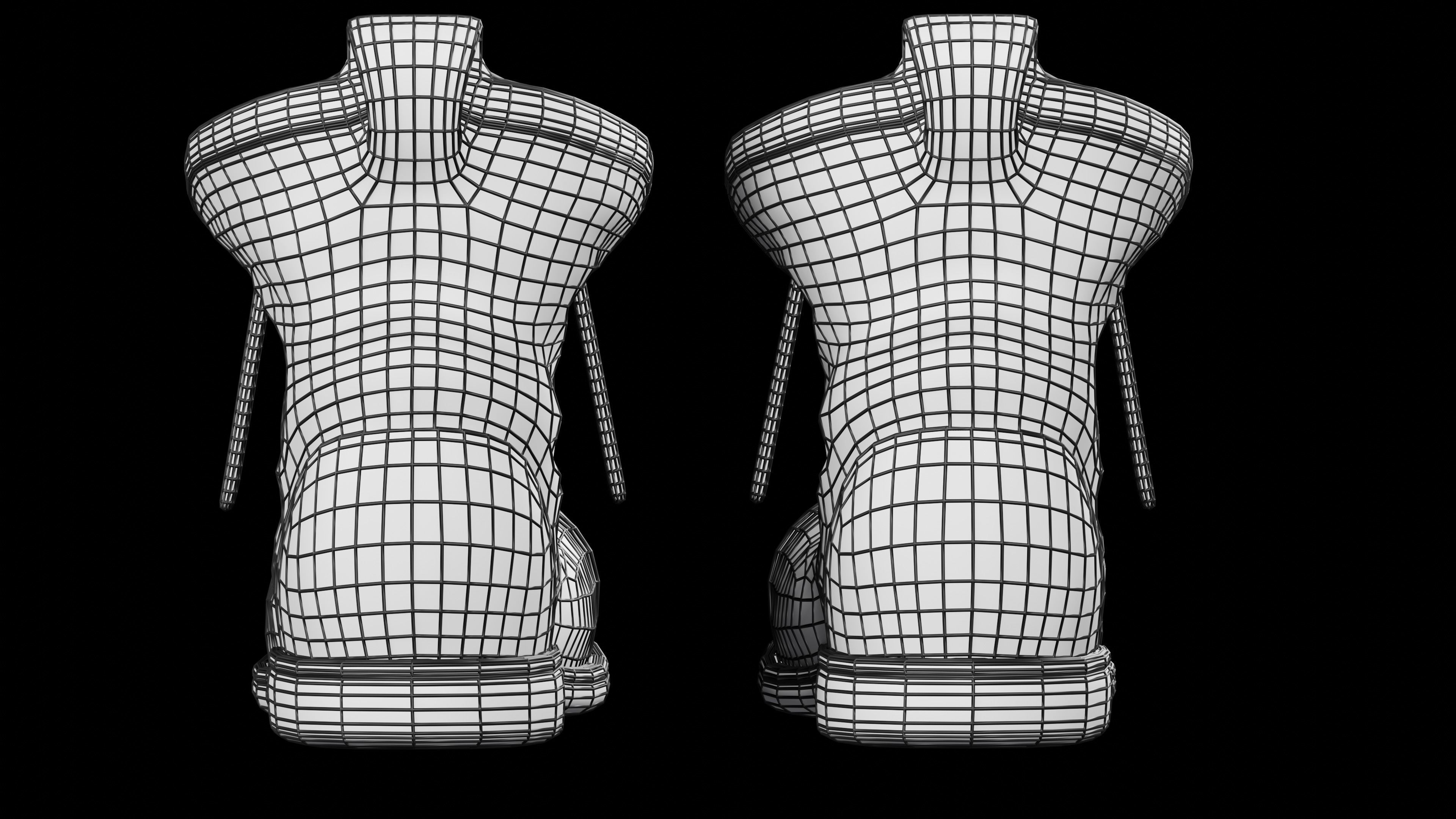 Old work boots Low-poly 3D model_10