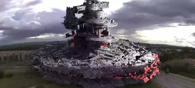 Sci-Fi City dystopia base City Ship 7 3