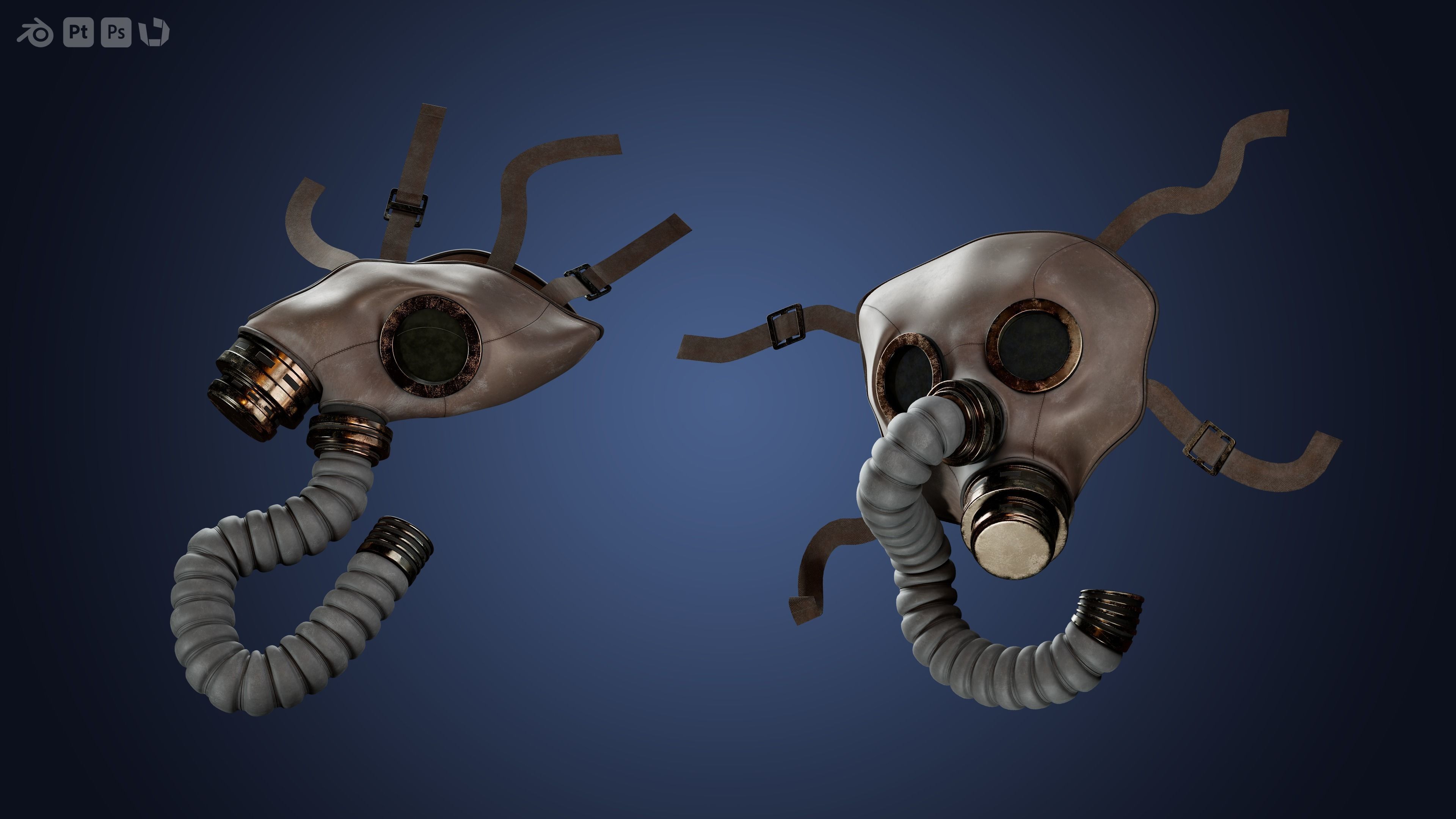 Old gas mask 3D model_1