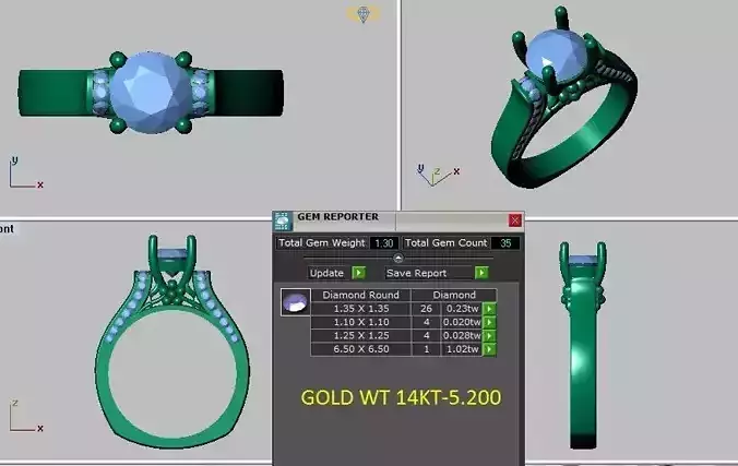 euro style shank engagement ring