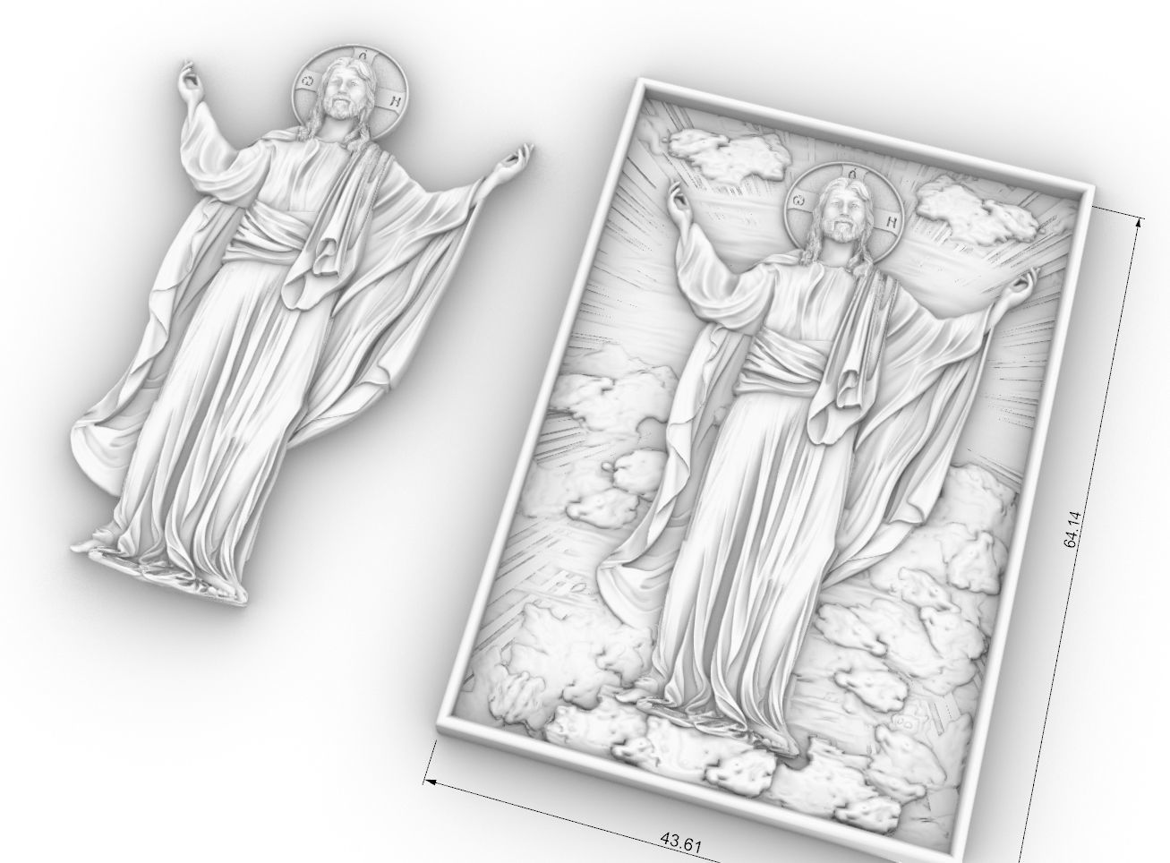 ascension of jesus 3D print model_4