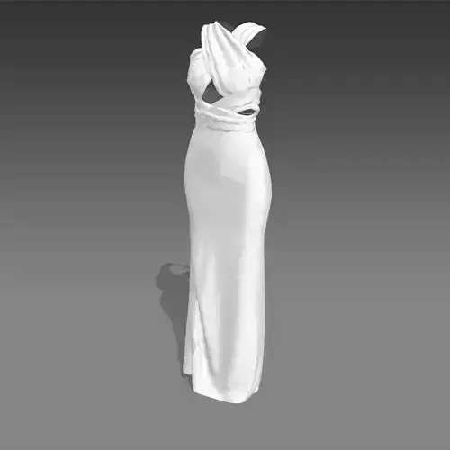 DRESS WHITE DRAPED STRAP BELTED 