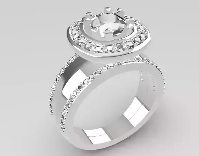 Halo Cushion Diamond Engagement Ring