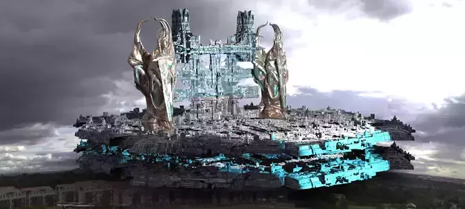 Sci-Fi City dystopia Rule city Statues