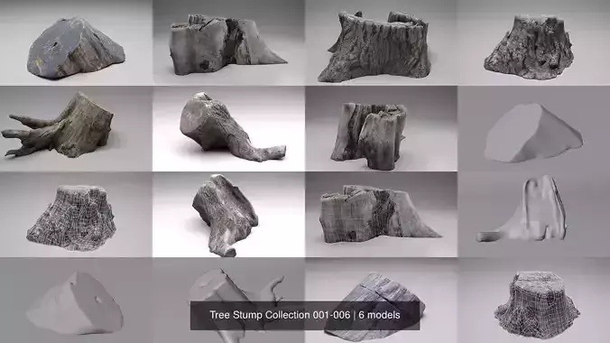Tree Stump Collection 001-006 