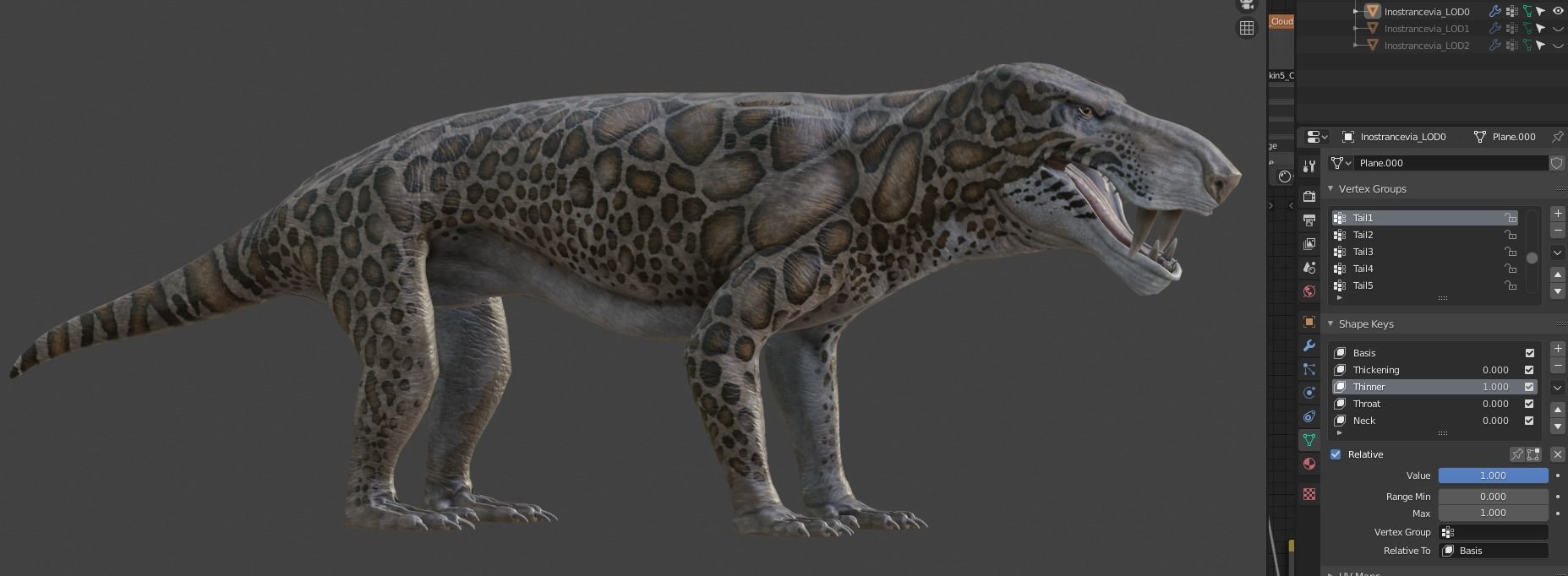 Inostrancevia Low-poly 3D model_13