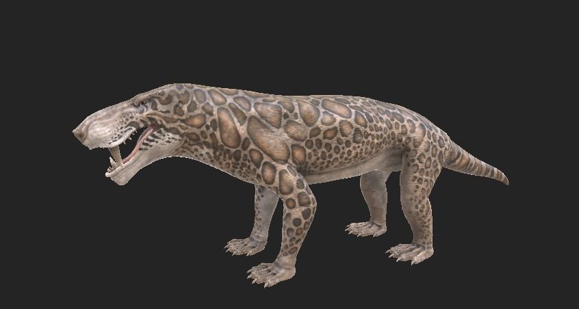 Inostrancevia Low-poly 3D model_6