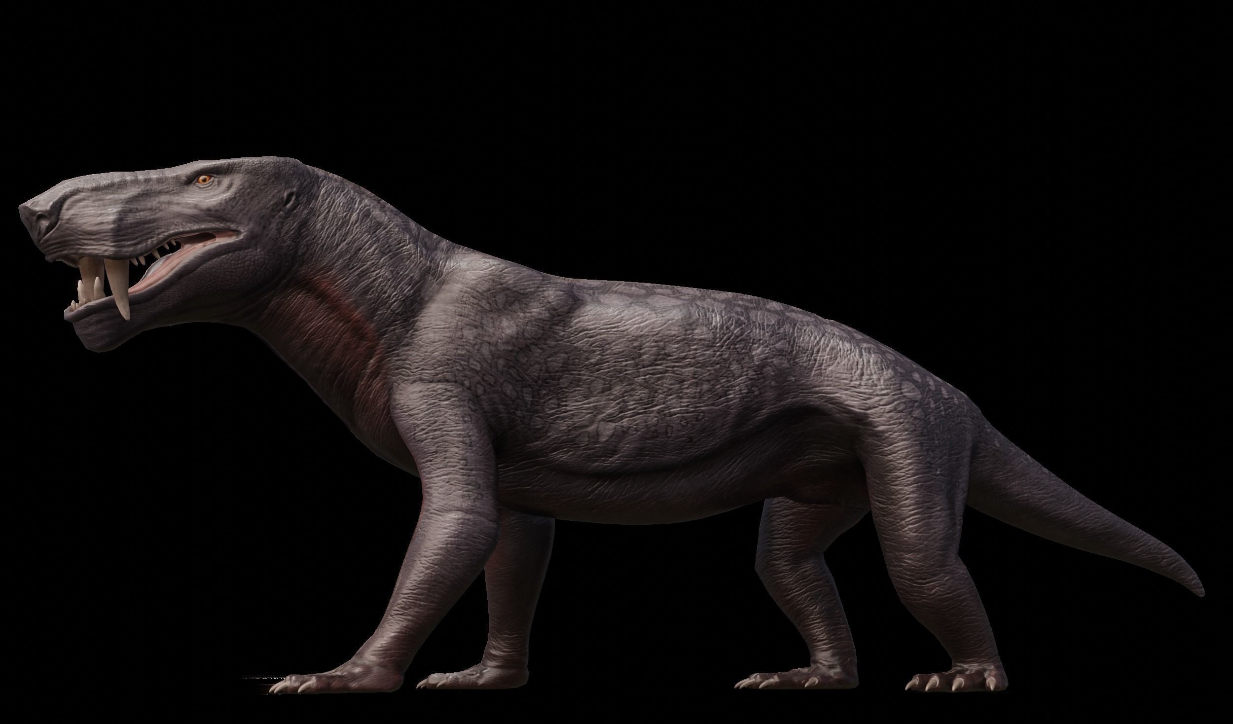 Inostrancevia Low-poly 3D model_1