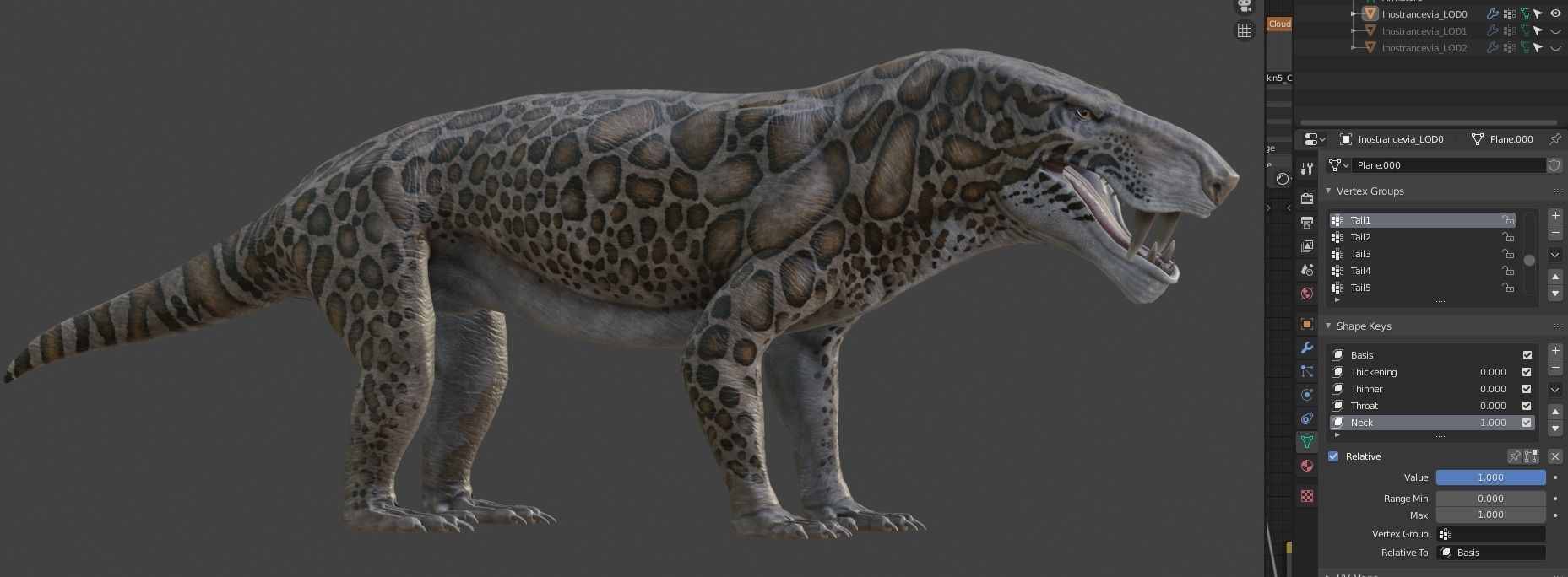 Inostrancevia Low-poly 3D model_10