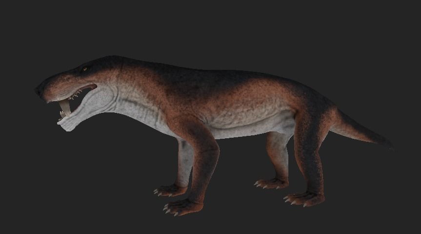 Inostrancevia Low-poly 3D model_7