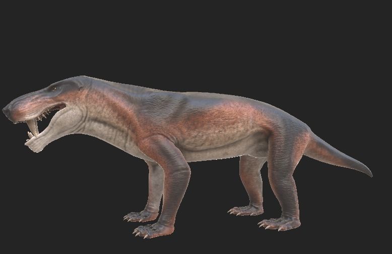 Inostrancevia Low-poly 3D model_8