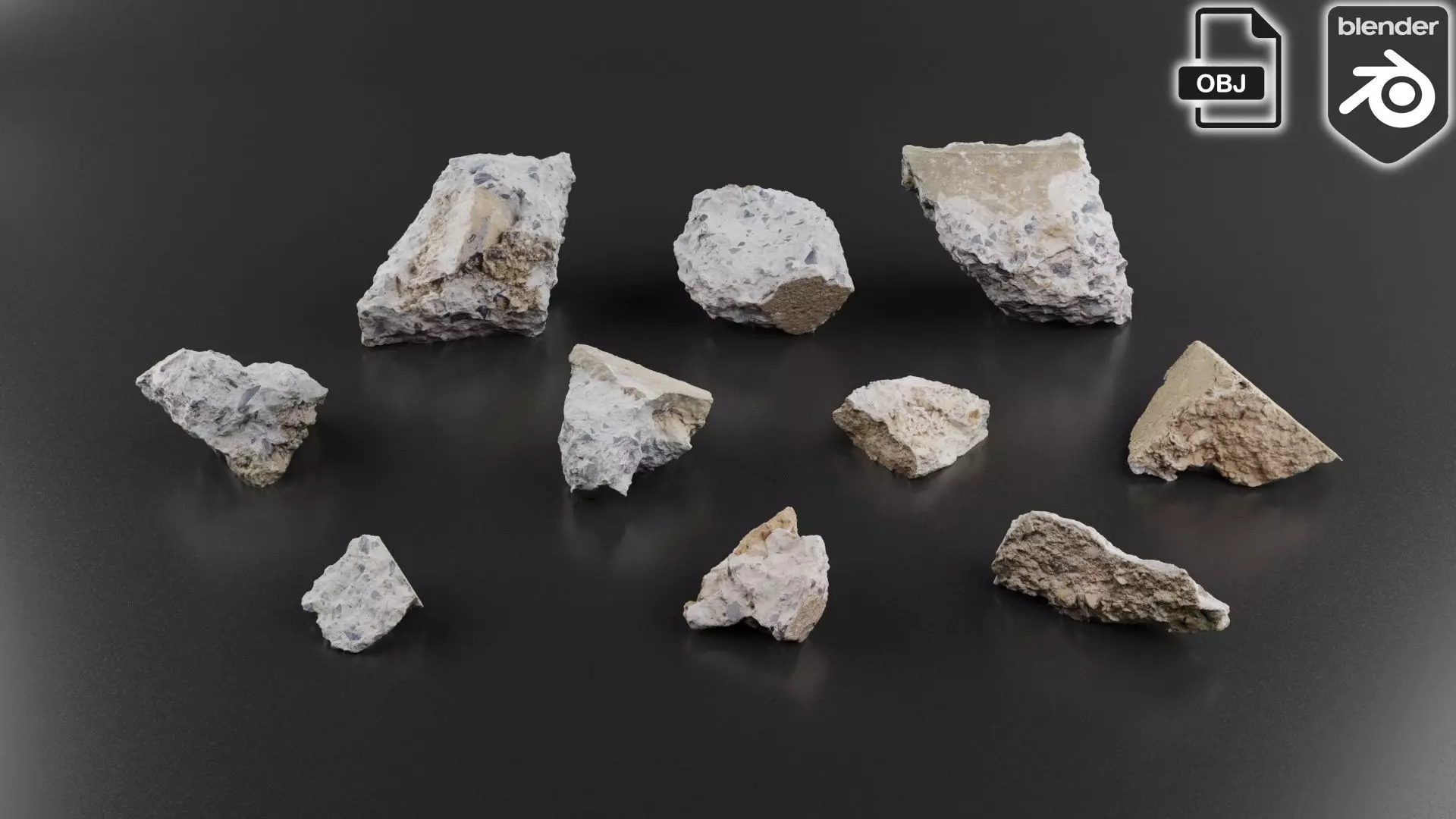 Concrete Rubble Volume 2 Low-poly 3D model