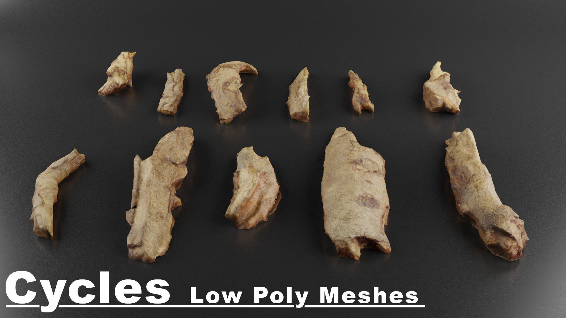 Wood Rubble Volume 2 Low-poly 3D model_9