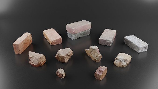 Brick Rubble Low-poly 3D model