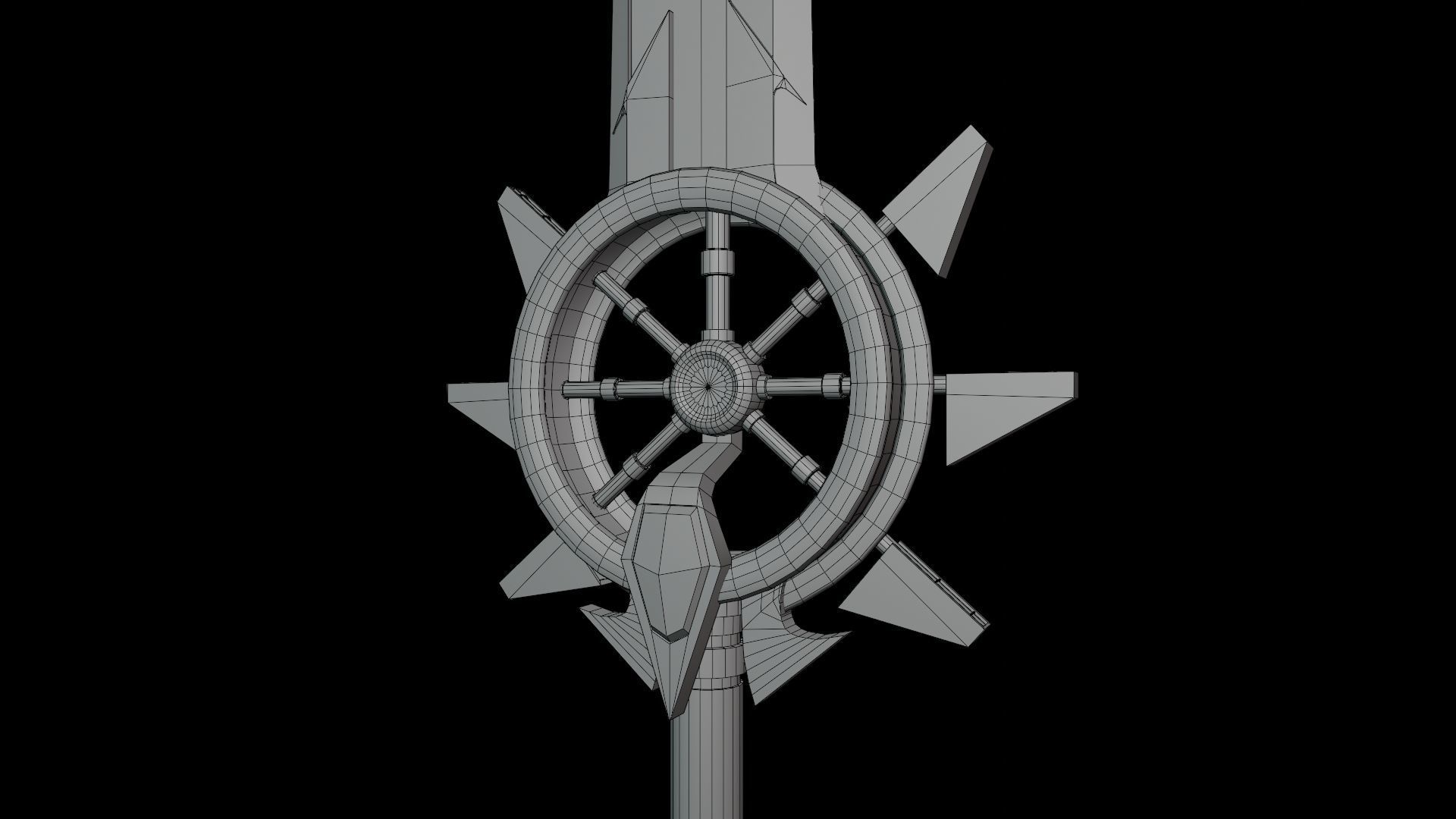 Fantasy Spear Glow 09 Game-Ready with PBR Textures Included Low-poly 3D model_30