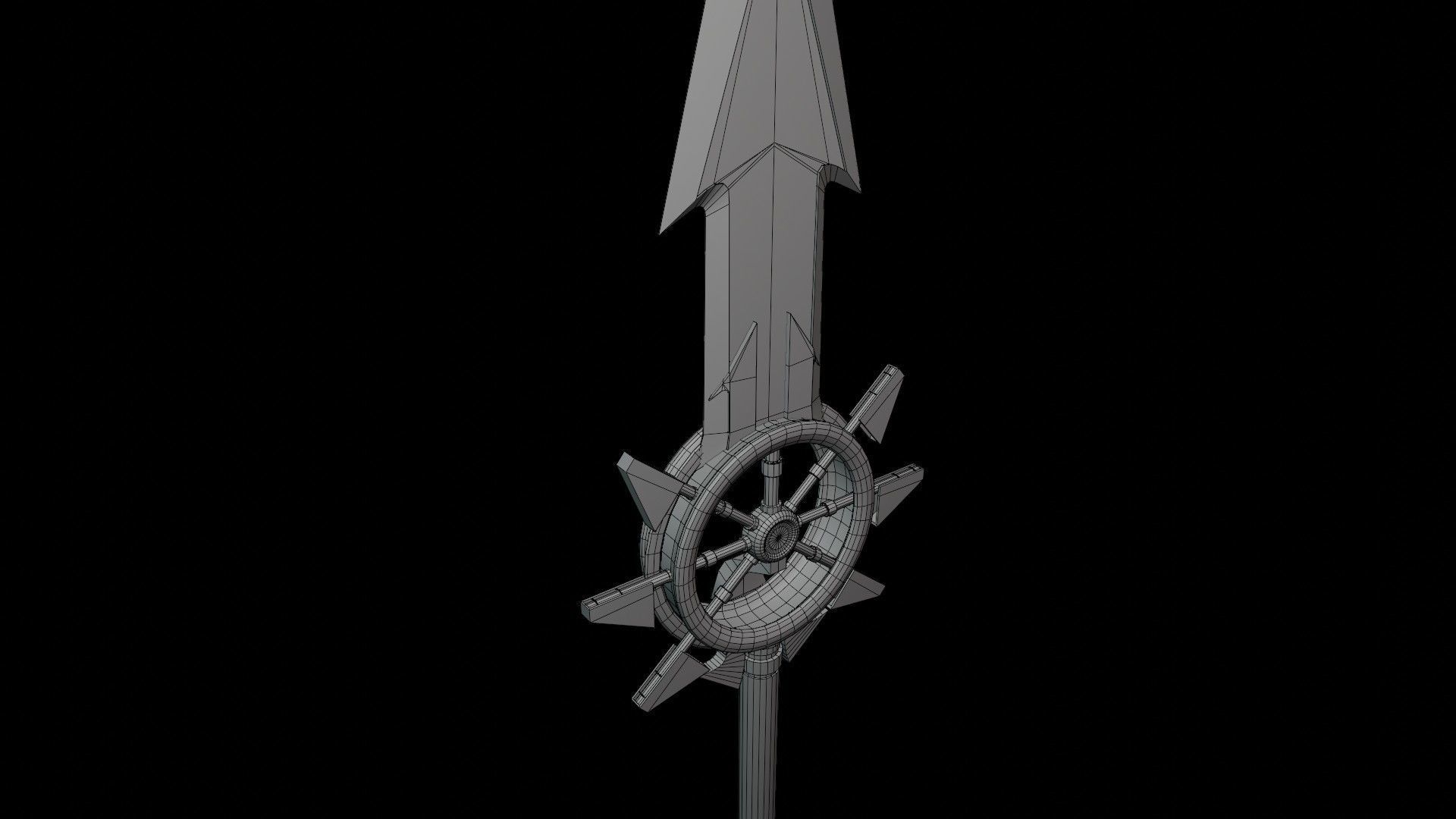 Fantasy Spear Glow 09 Game-Ready with PBR Textures Included Low-poly 3D model_28