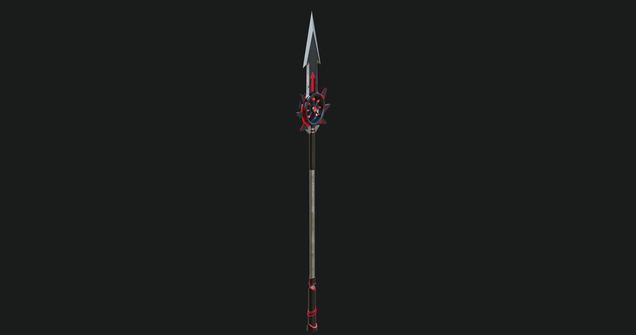 Fantasy Spear Glow 09 Game-Ready with PBR Textures Included Low-poly 3D model_4