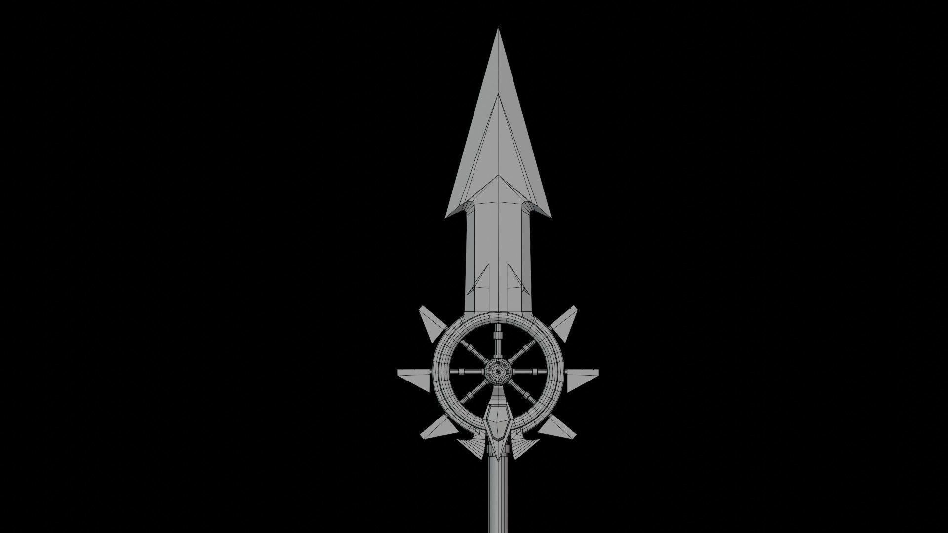 Fantasy Spear Glow 09 Game-Ready with PBR Textures Included Low-poly 3D model_27