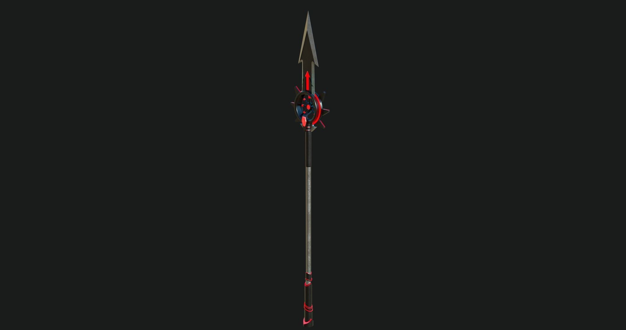Fantasy Spear Glow 09 Game-Ready with PBR Textures Included Low-poly 3D model_5