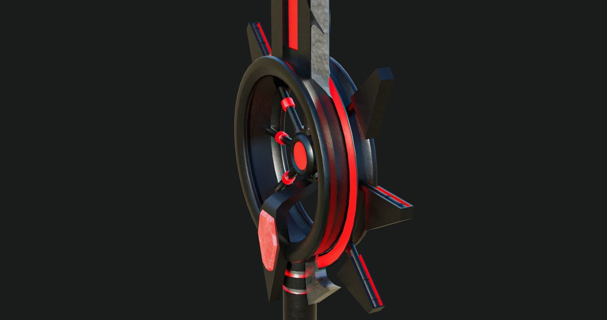 Fantasy Spear Glow 09 Game-Ready with PBR Textures Included Low-poly 3D model_18