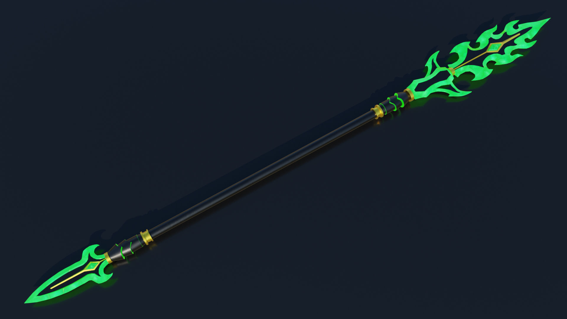 Fantasy Spear Glow 10 Game-Ready PBR Textures Included Low-poly 3D model_1