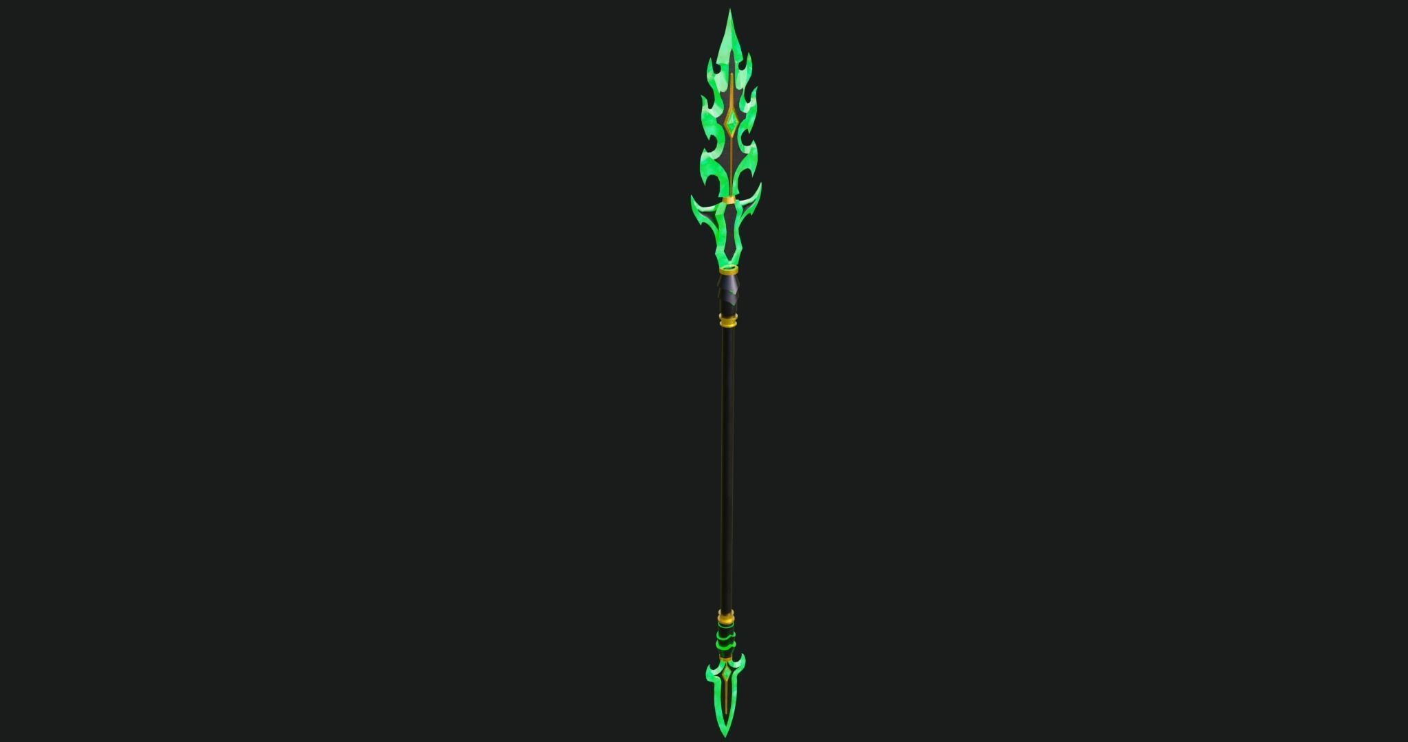 Fantasy Spear Glow 10 Game-Ready PBR Textures Included Low-poly 3D model_4