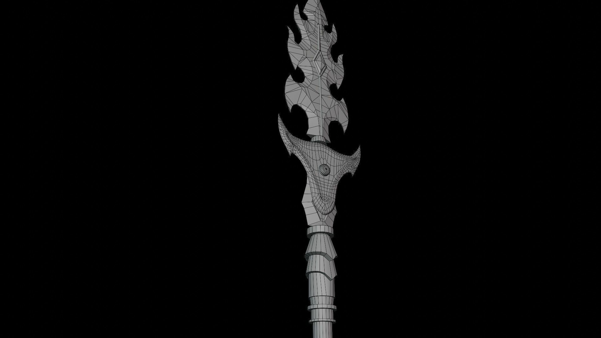 Fantasy Spear Glow 10 Game-Ready PBR Textures Included Low-poly 3D model_29