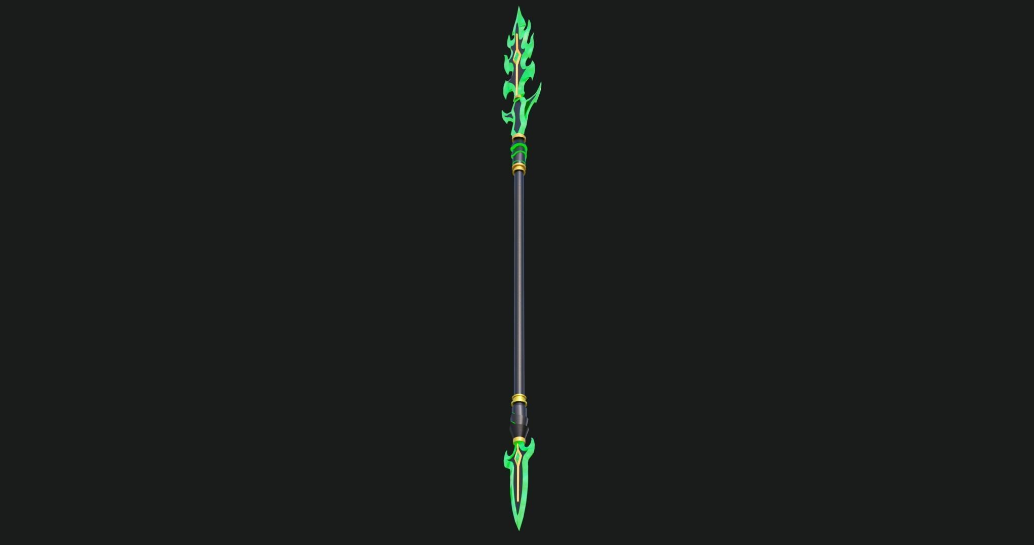 Fantasy Spear Glow 10 Game-Ready PBR Textures Included Low-poly 3D model_19