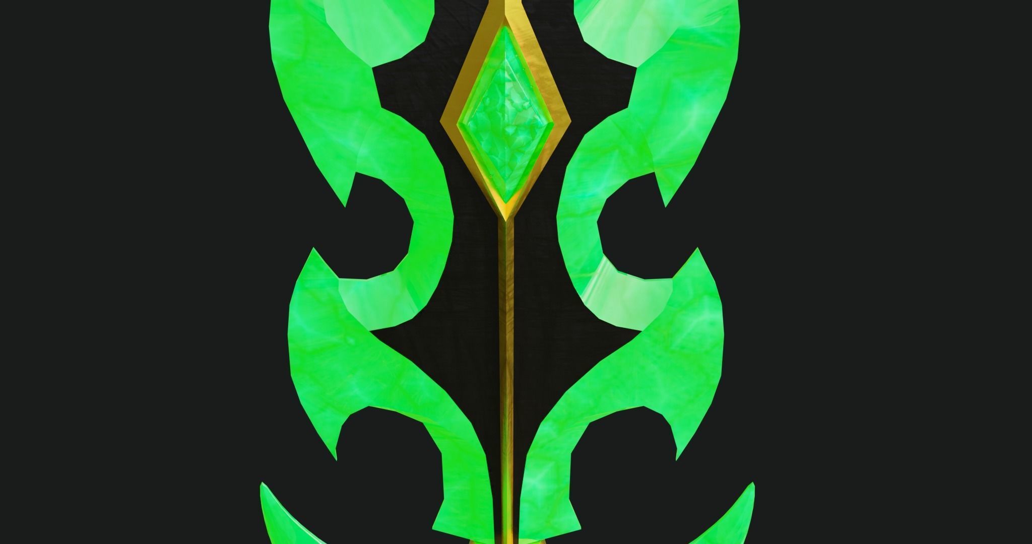 Fantasy Spear Glow 10 Game-Ready PBR Textures Included Low-poly 3D model_10