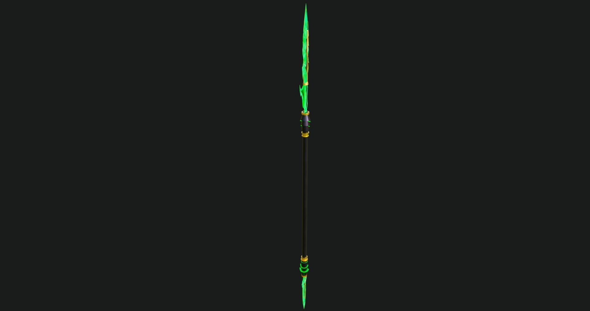 Fantasy Spear Glow 10 Game-Ready PBR Textures Included Low-poly 3D model_5