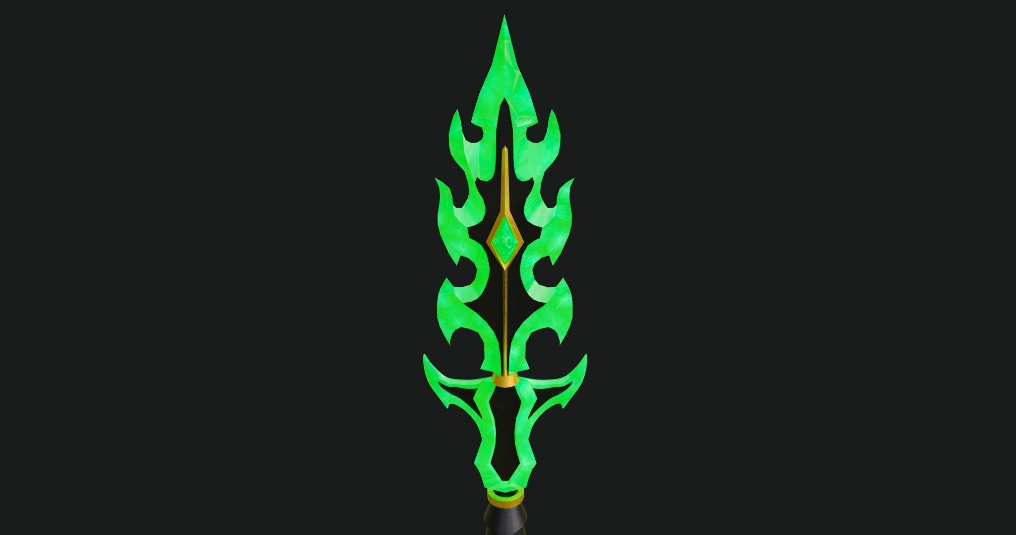 Fantasy Spear Glow 10 Game-Ready PBR Textures Included Low-poly 3D model_9