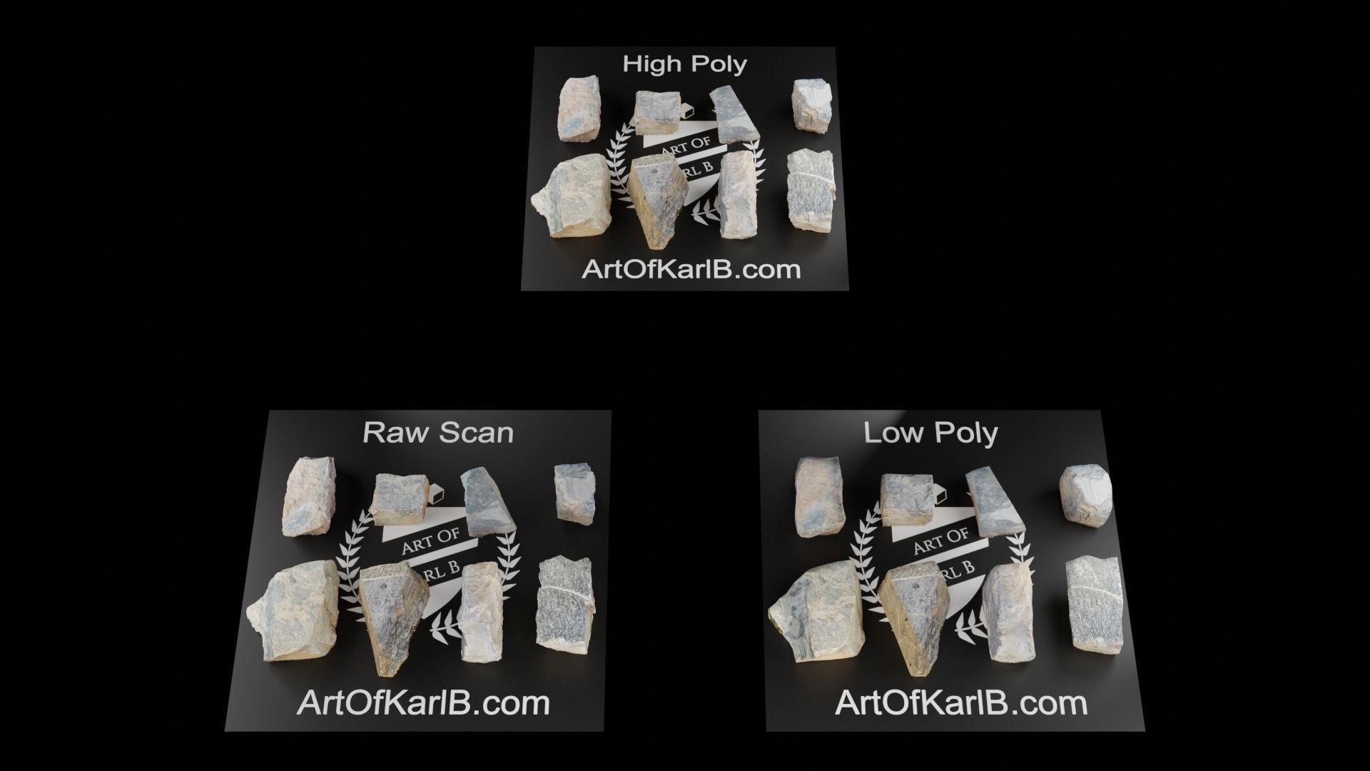 Photo Scanned Rocks Volume 1 Low-poly 3D model_1