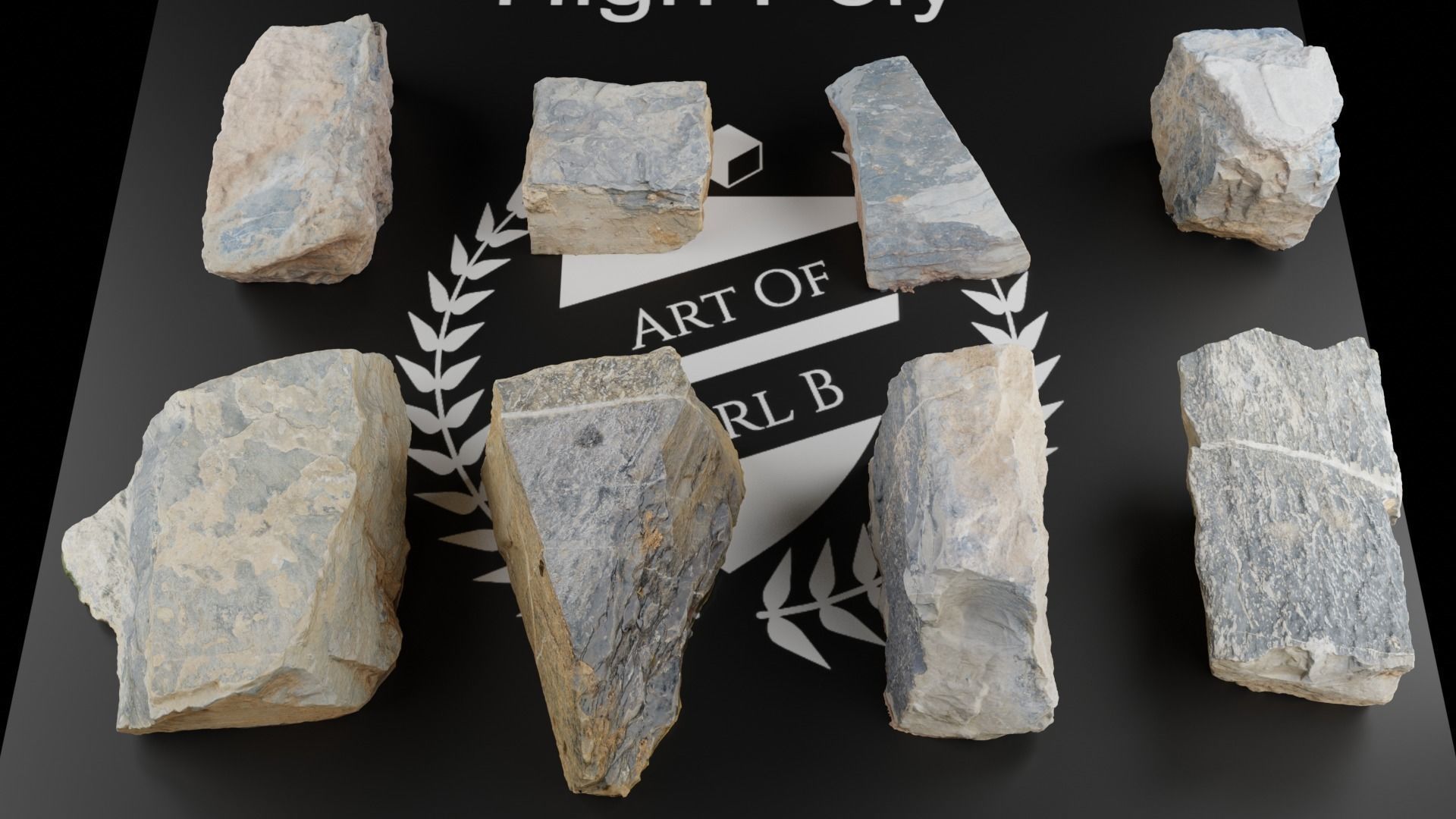 Photo Scanned Rocks Volume 1 Low-poly 3D model_2