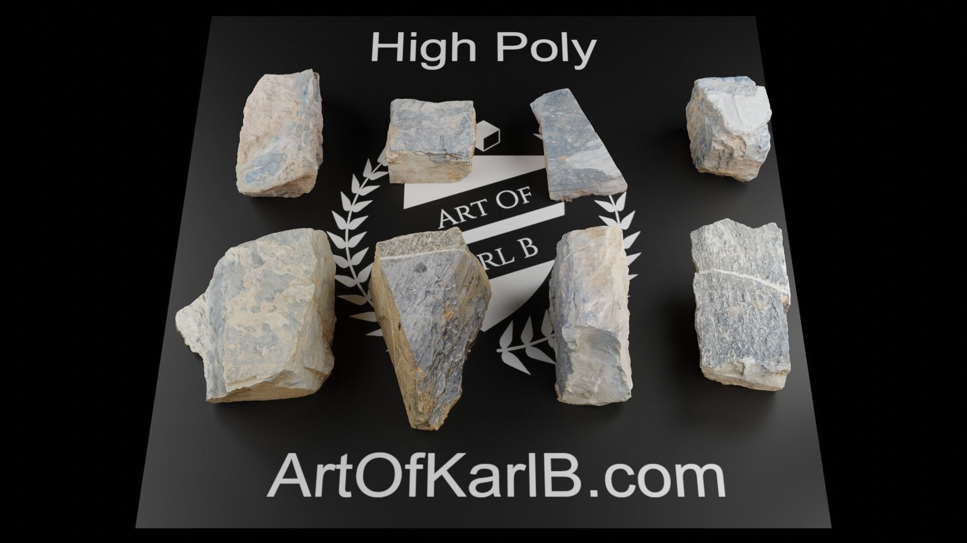 Photo Scanned Rocks Volume 1 Low-poly 3D model_3